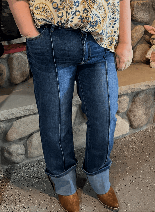 Mid Rise Cuffed Jeans by Sterling Kreek
