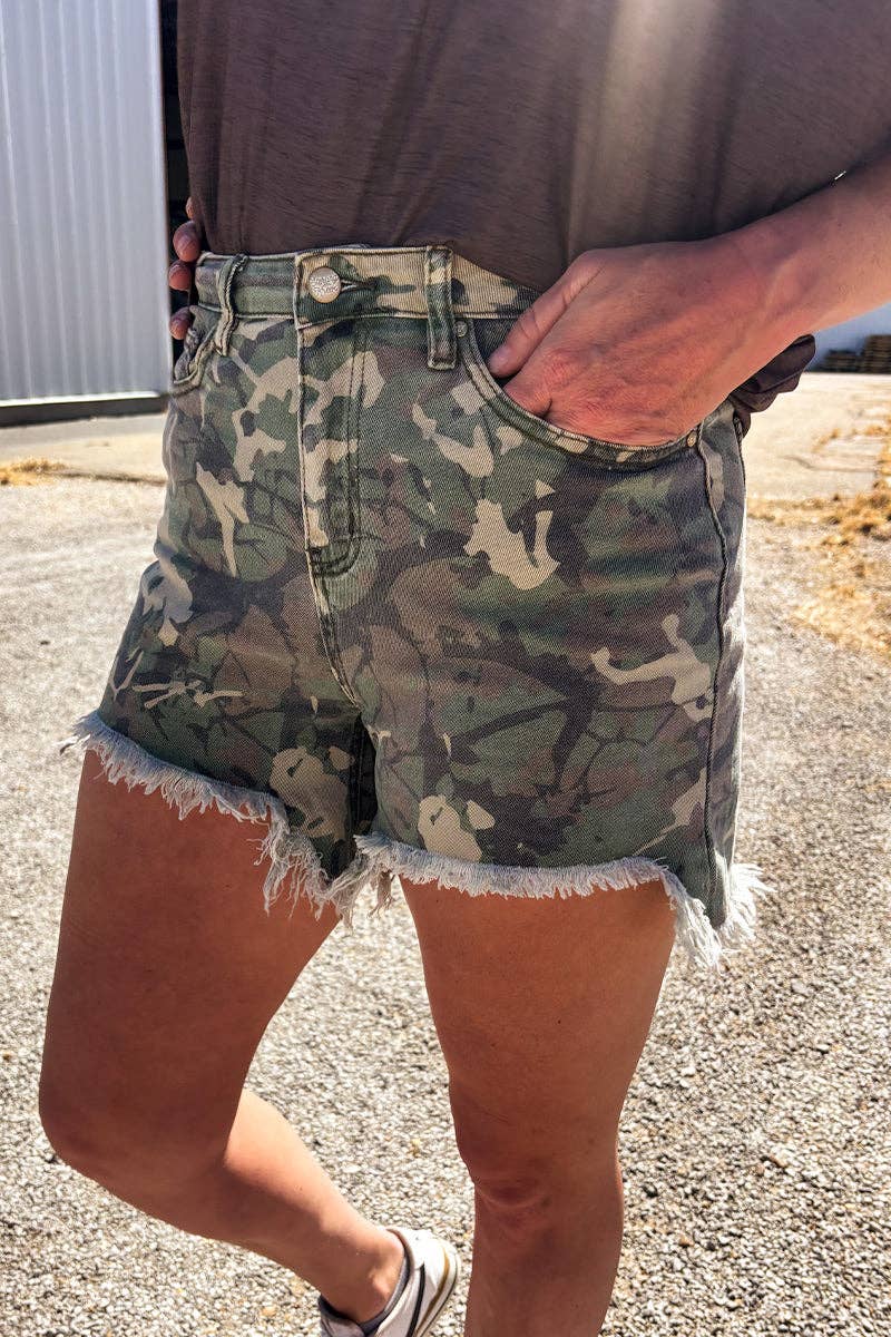 Denim Camo Shorts