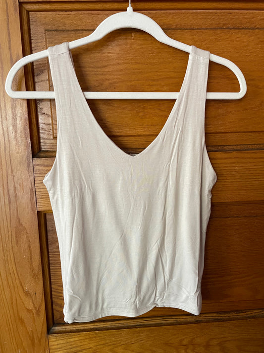V Neck Tank - Beige