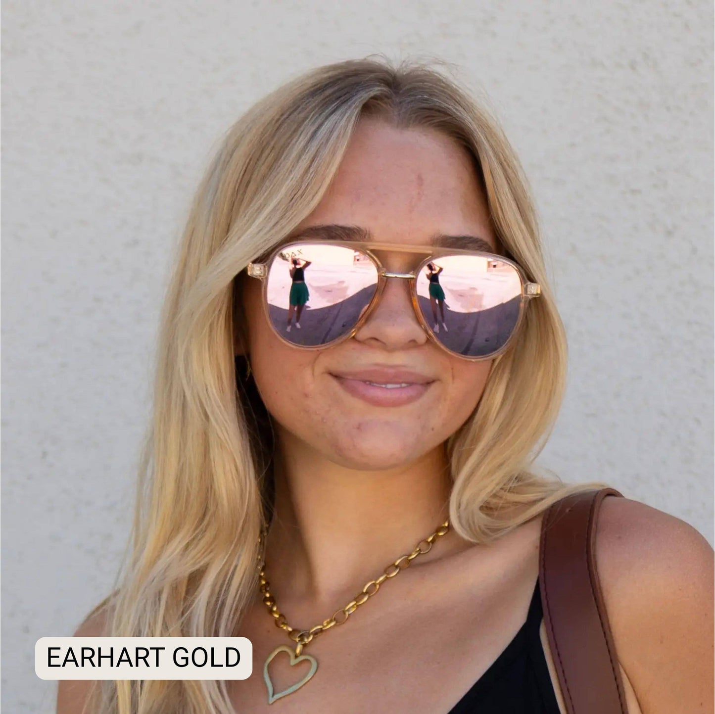DAX Earhart Aviator Sunglasses - Cheetah Frame with Blue Lens