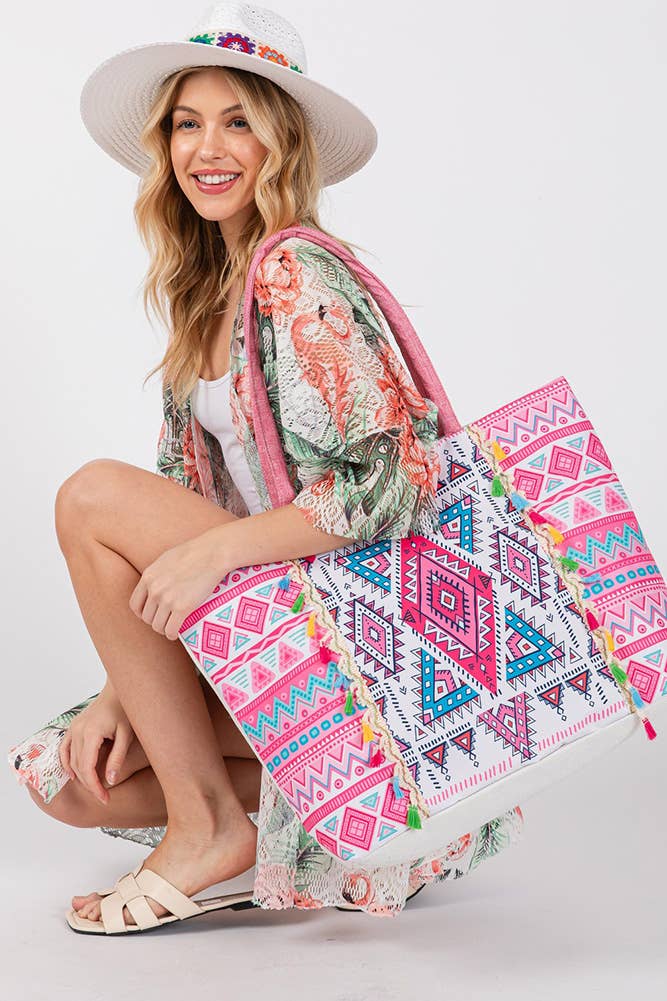 Pink Boho Tote