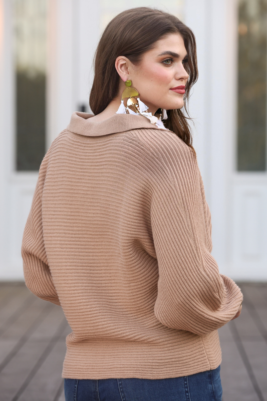Collared Sweater - Taupe