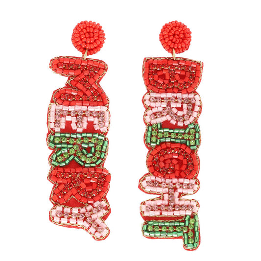 Merry Bright Beaded Earrings