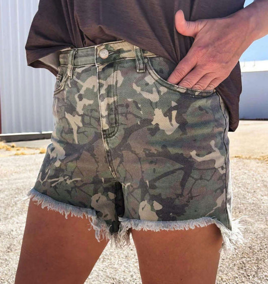 Denim Camo Shorts