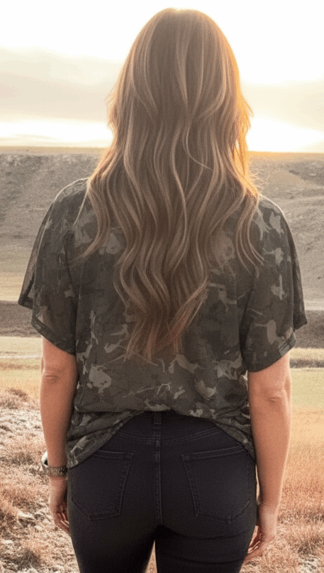 Camo Flowy Mesh Top