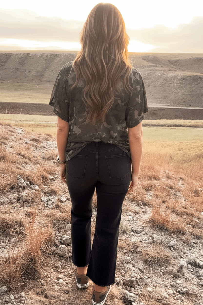 Camo Flowy Mesh Top