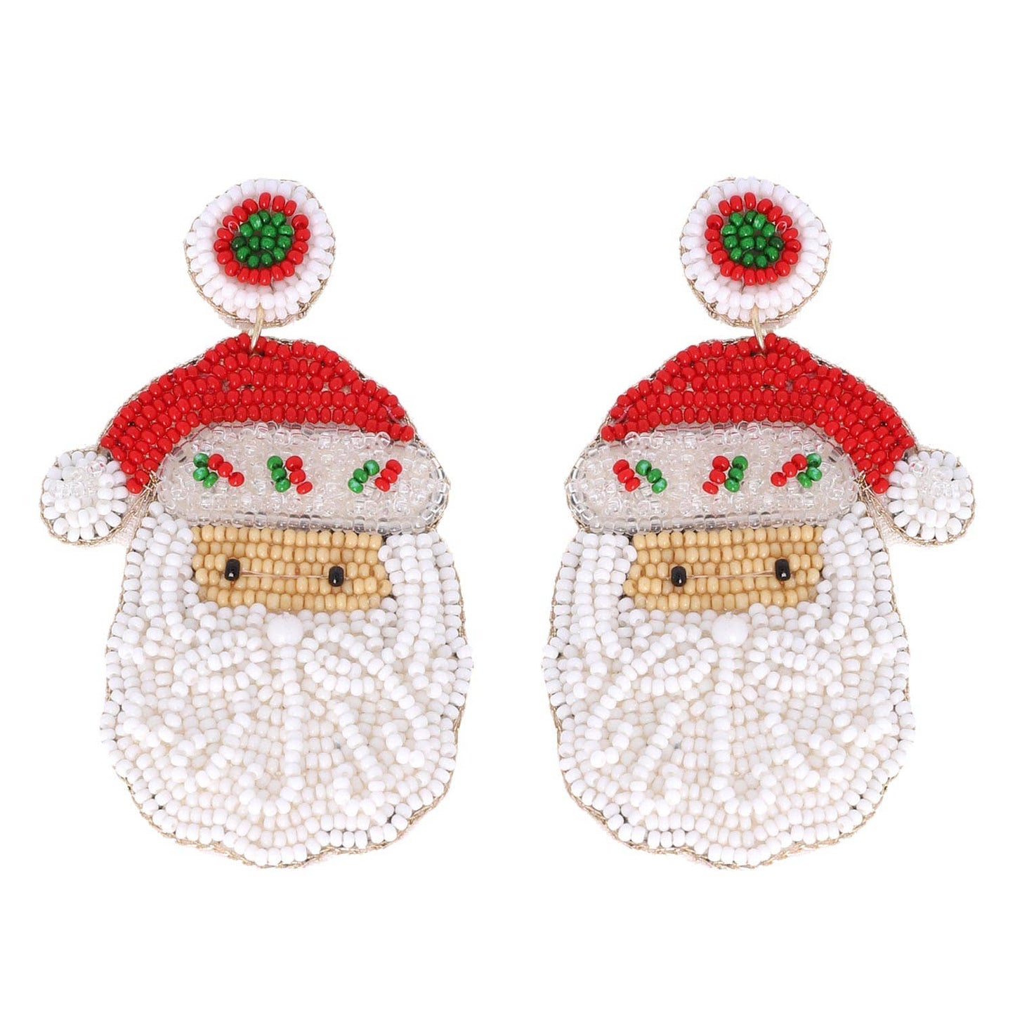 Santa Claus Beaded Earrings