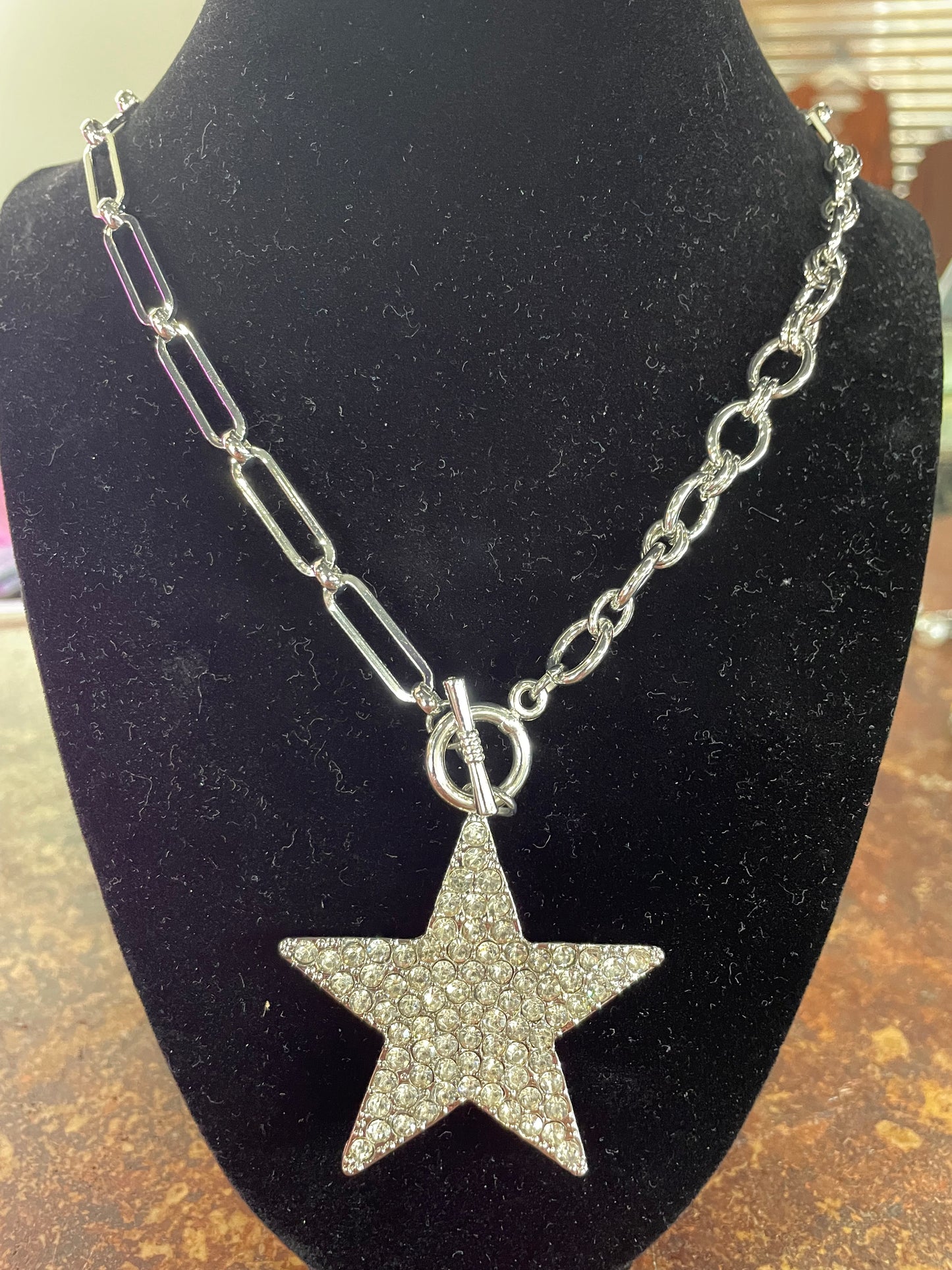 Silver Crystal Star Necklace