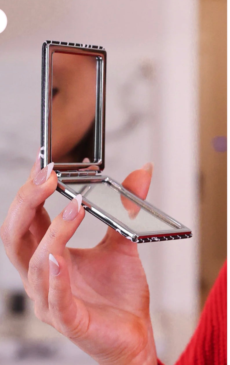 Compact Mirror - Bows & Stripes
