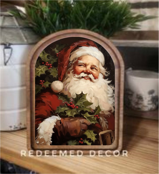 Vintage Santa Framed Art