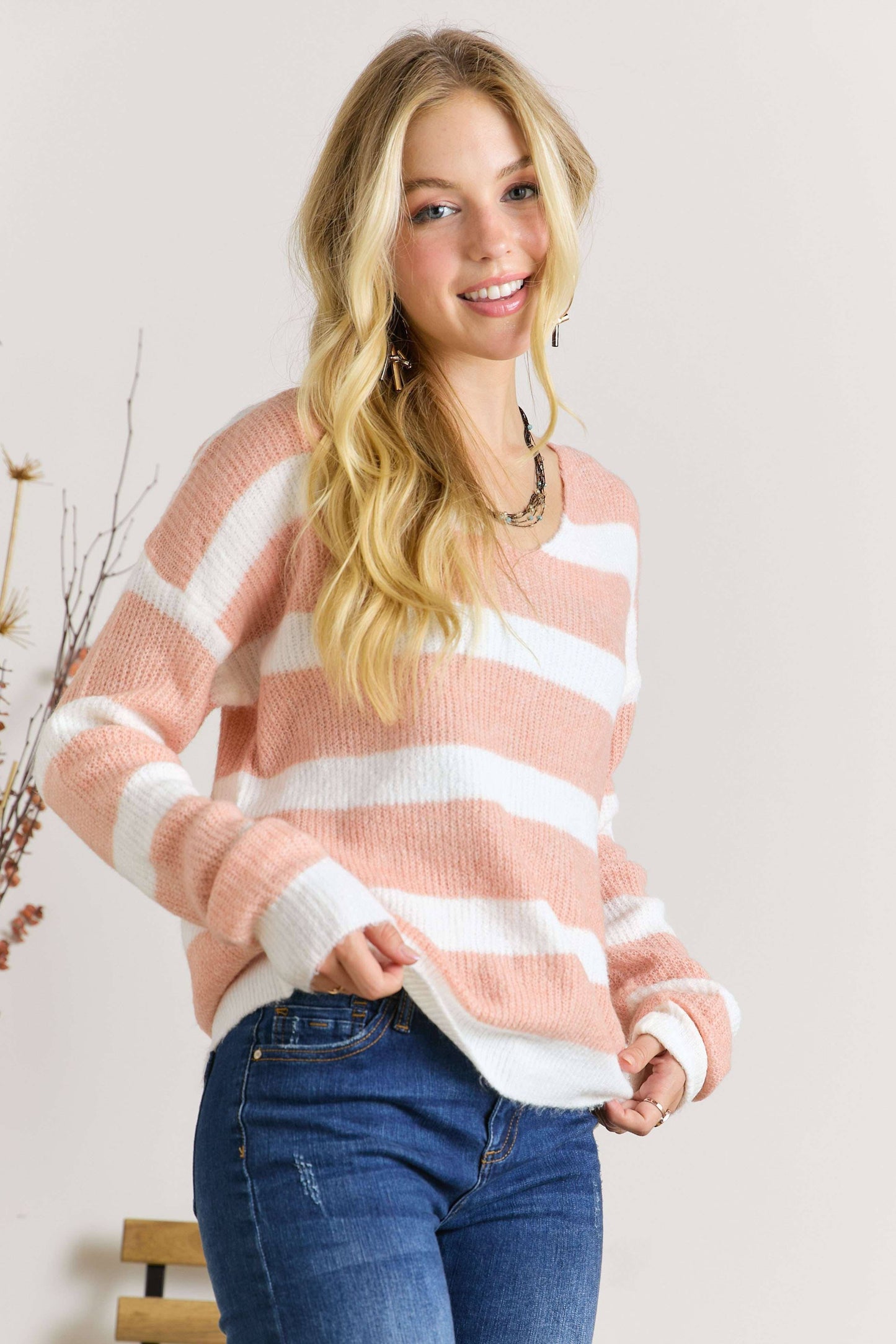 Pink Stripe Sweater