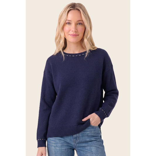 Navy Stitch Detail Sweater