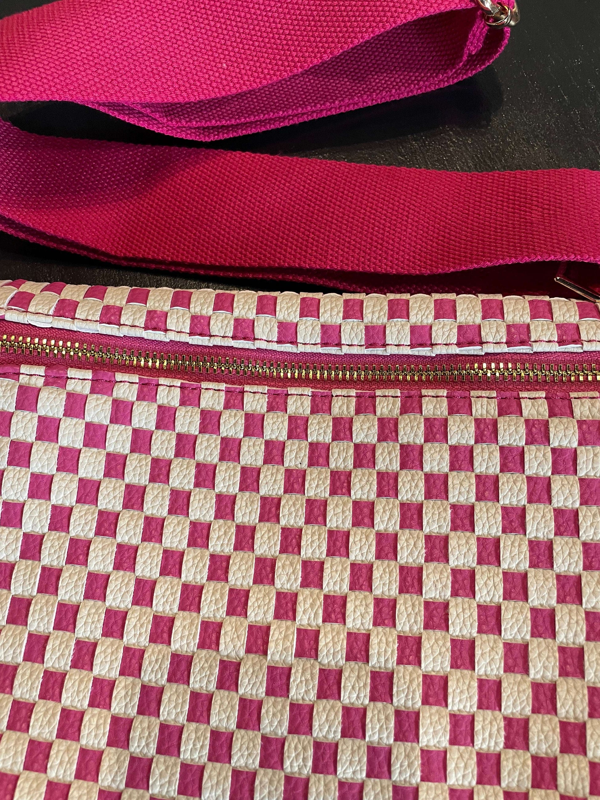Pink Checker Crossbody
