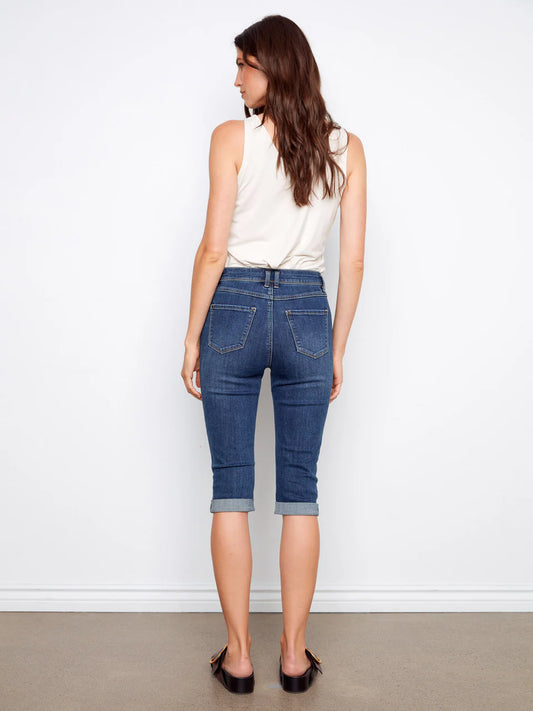 Stretch Denim Capri Jeans
