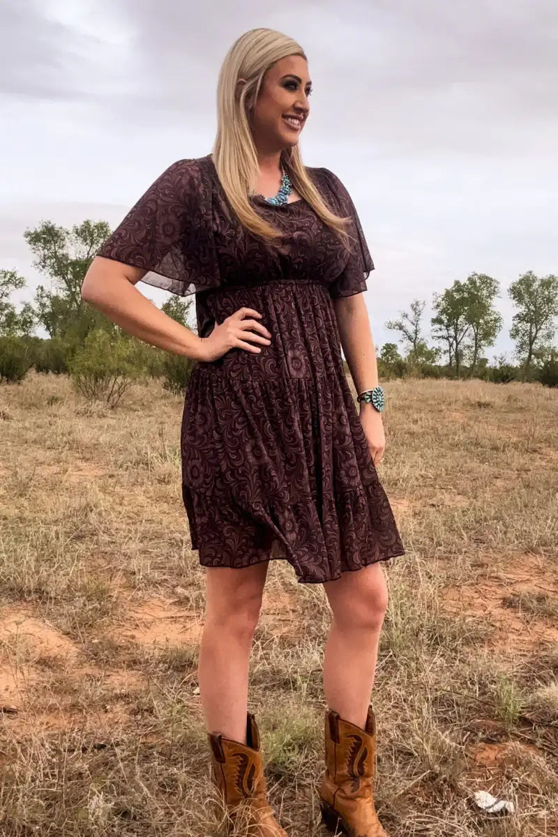 Bronzed Bloom Dress - Style Junkie Boutique