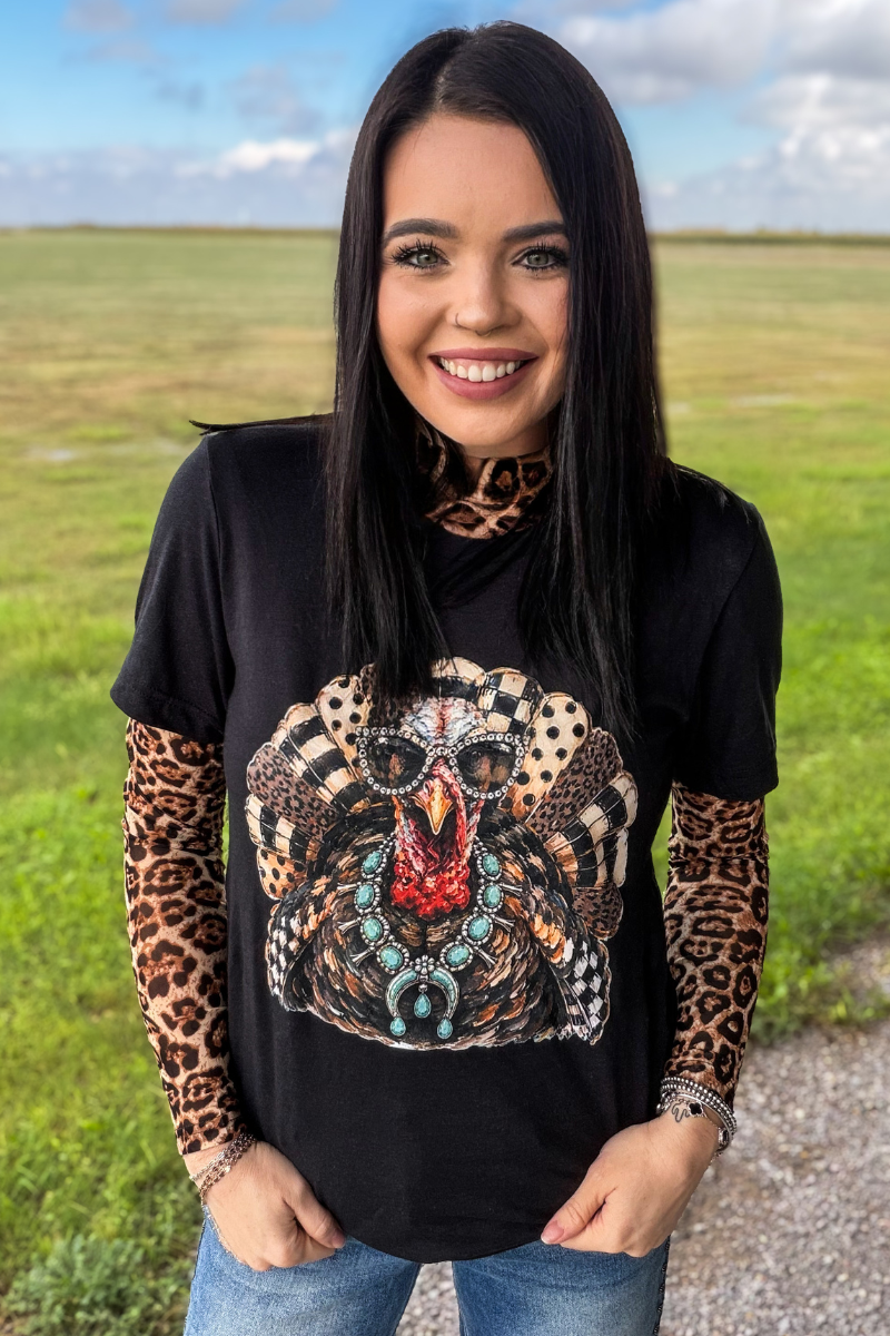 Leopard Mesh Top