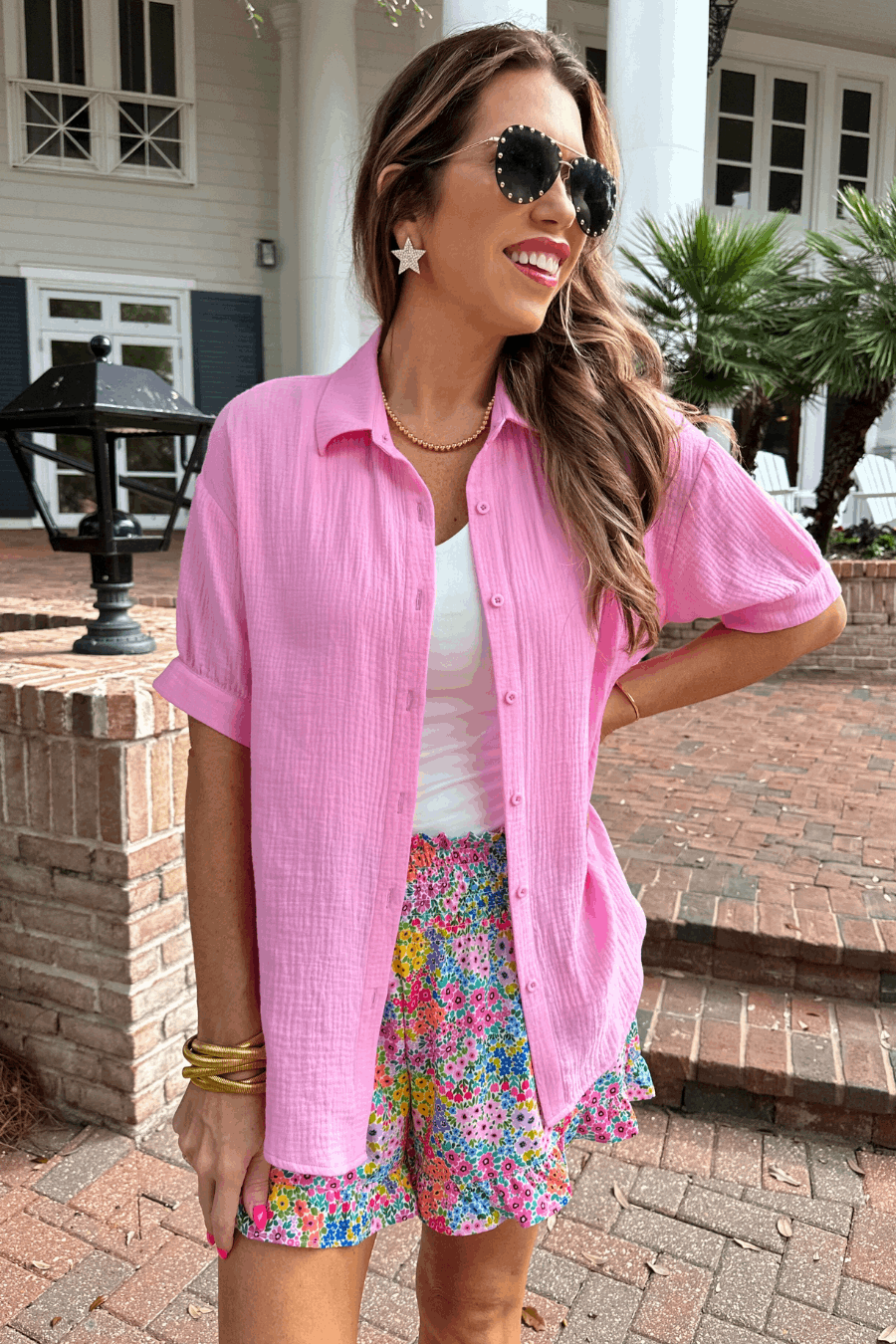 Pink Gauze Blouse