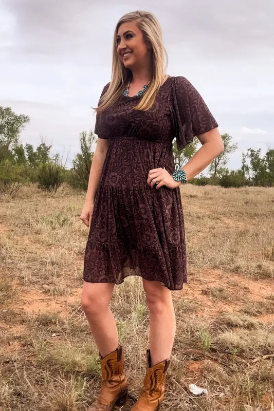 Bronzed Bloom Dress - Style Junkie Boutique