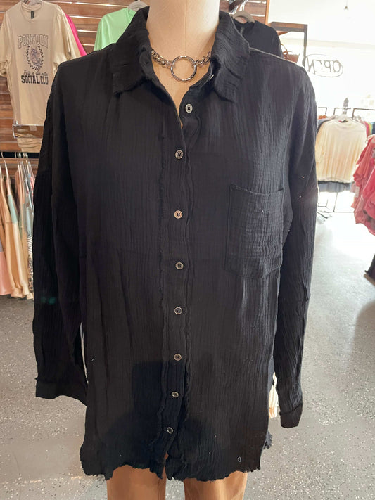 Oversize Gauze - Black