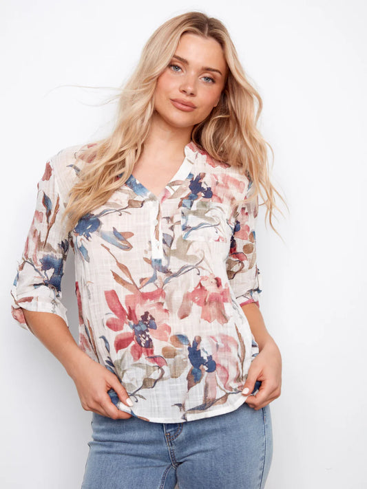 Floral Gauze Top