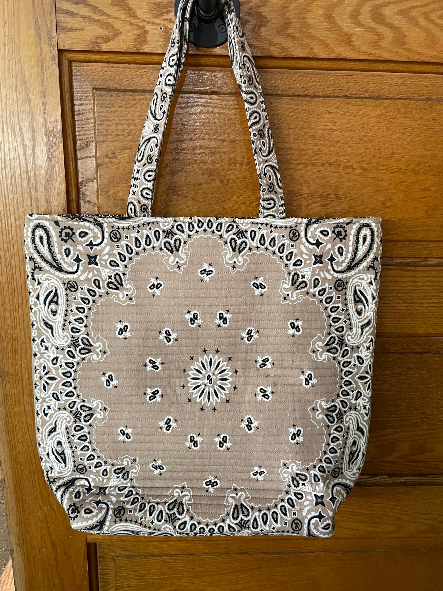 Tan Paisley Tote Bag