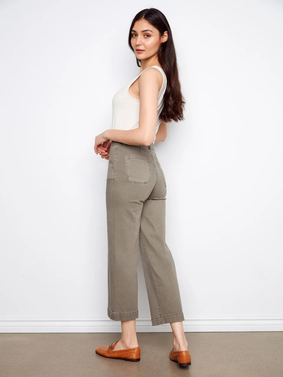 Sage Cropped Wide Leg Pants
