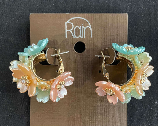 Multi Flower Bunch Hoop Earrings - Style Junkie Boutique