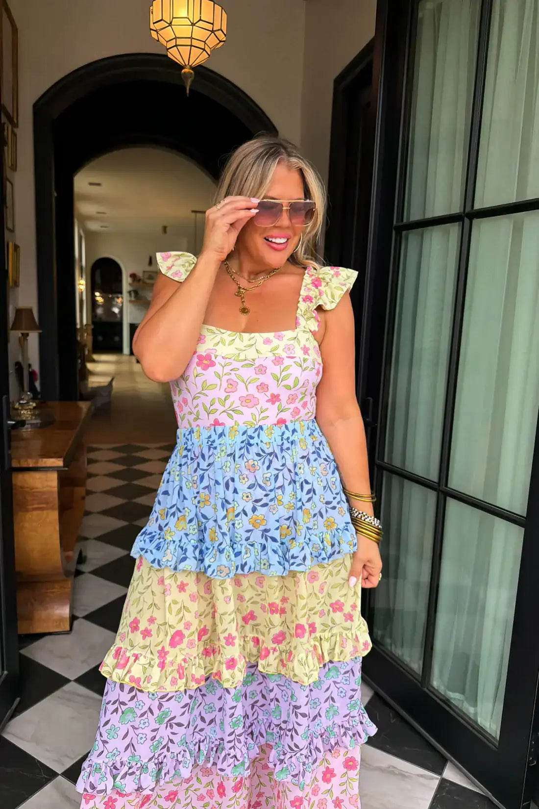 Floral Swimsuit with Skirt Set