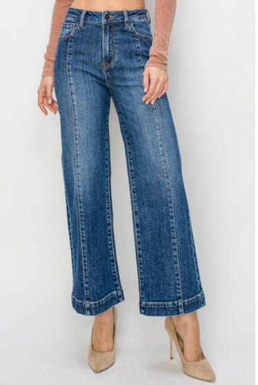 Risen High Rise Wide Ankle Jeans