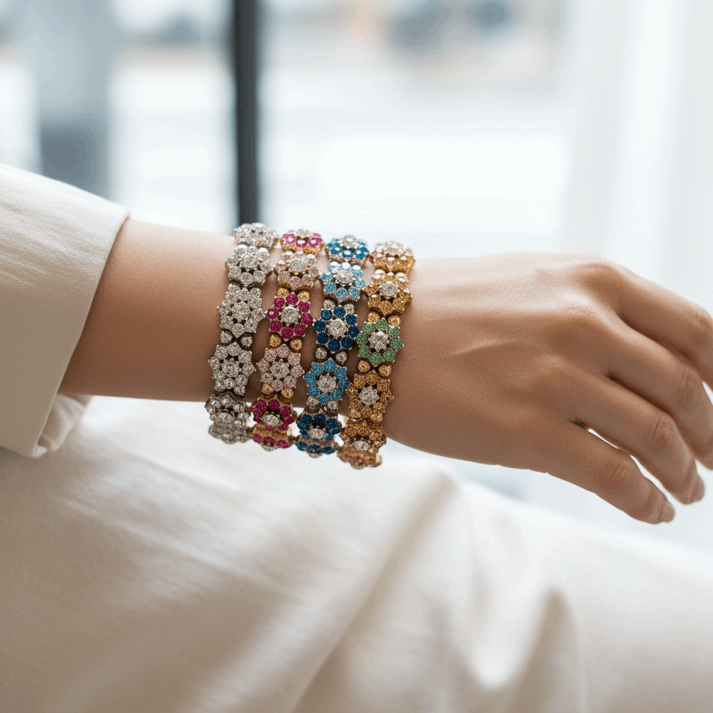 Crystal Flower Stretch Bracelet - Style Junkie Boutique