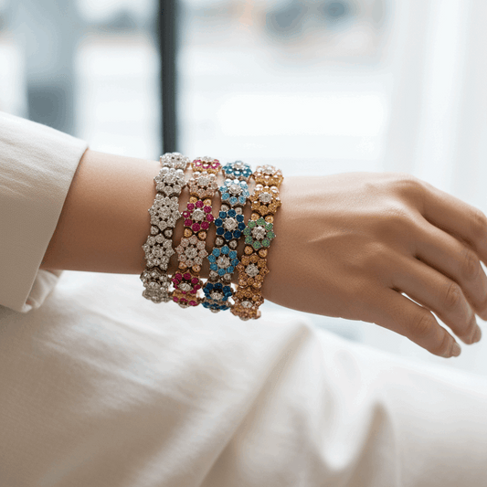 Crystal Flower Stretch Bracelet - Style Junkie Boutique