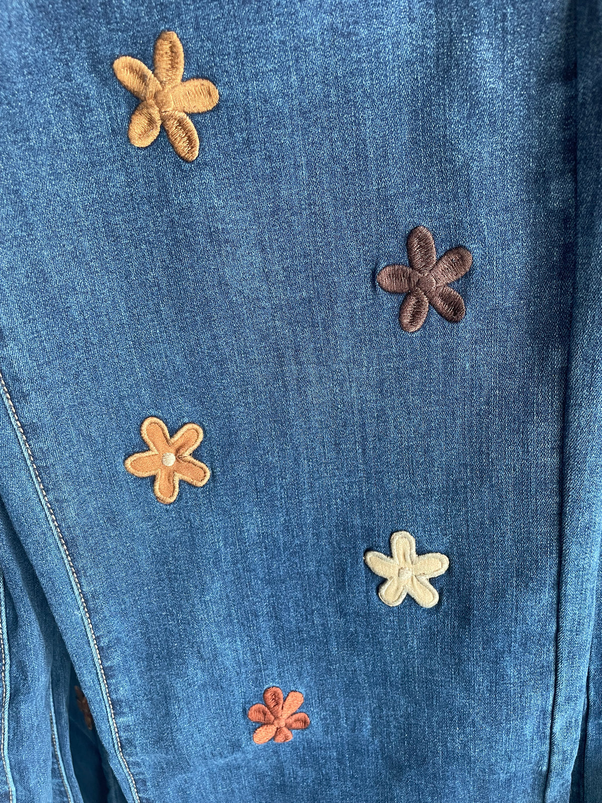 Embroidered Flower Wide
