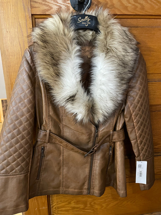 Brown Jacket with Faux Fur Collar