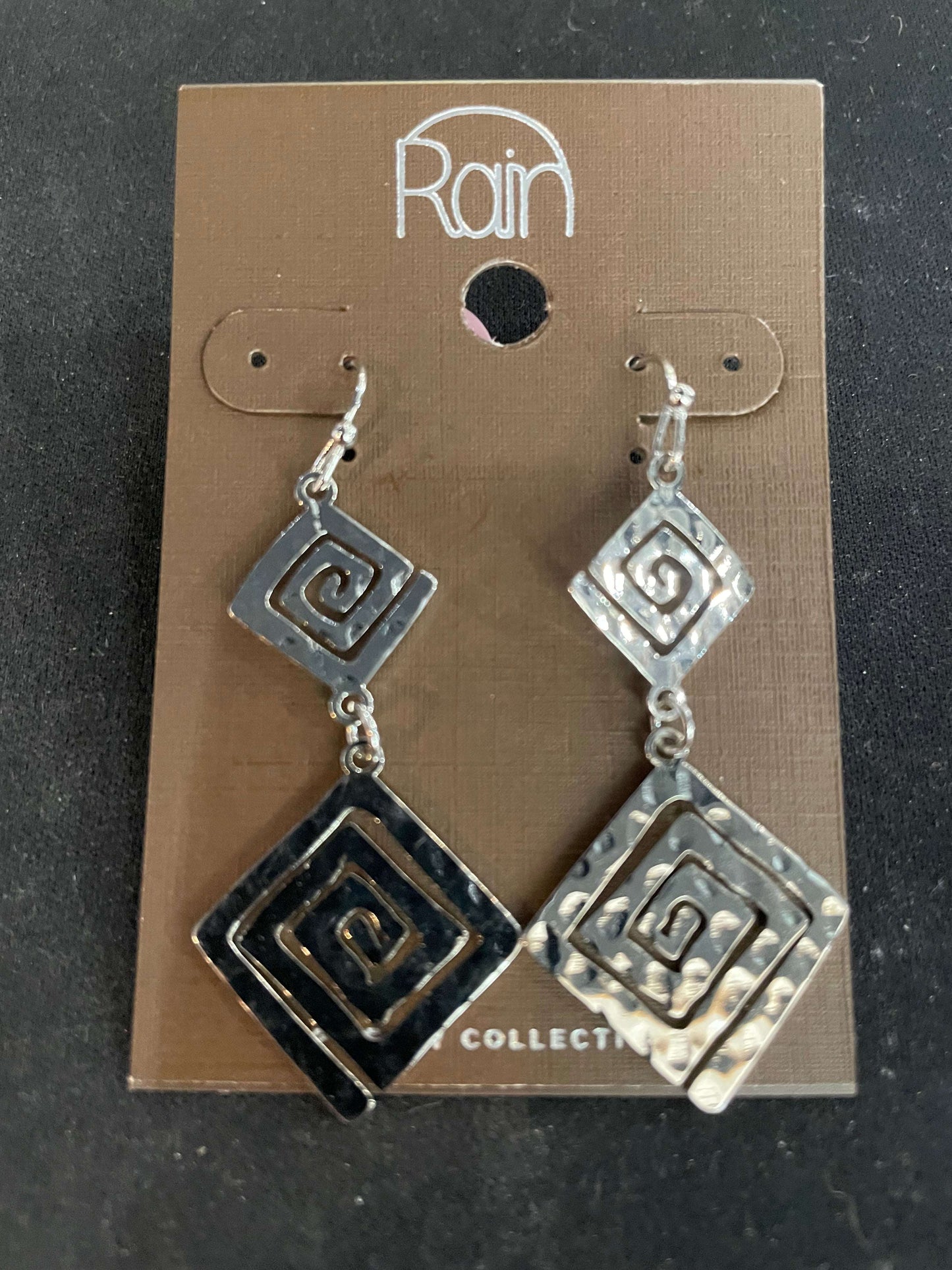 Textured Geometric Link Earrings Silver - Style Junkie Boutique