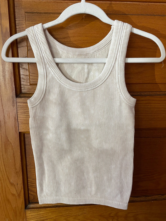 Ribbed Tank - Beige