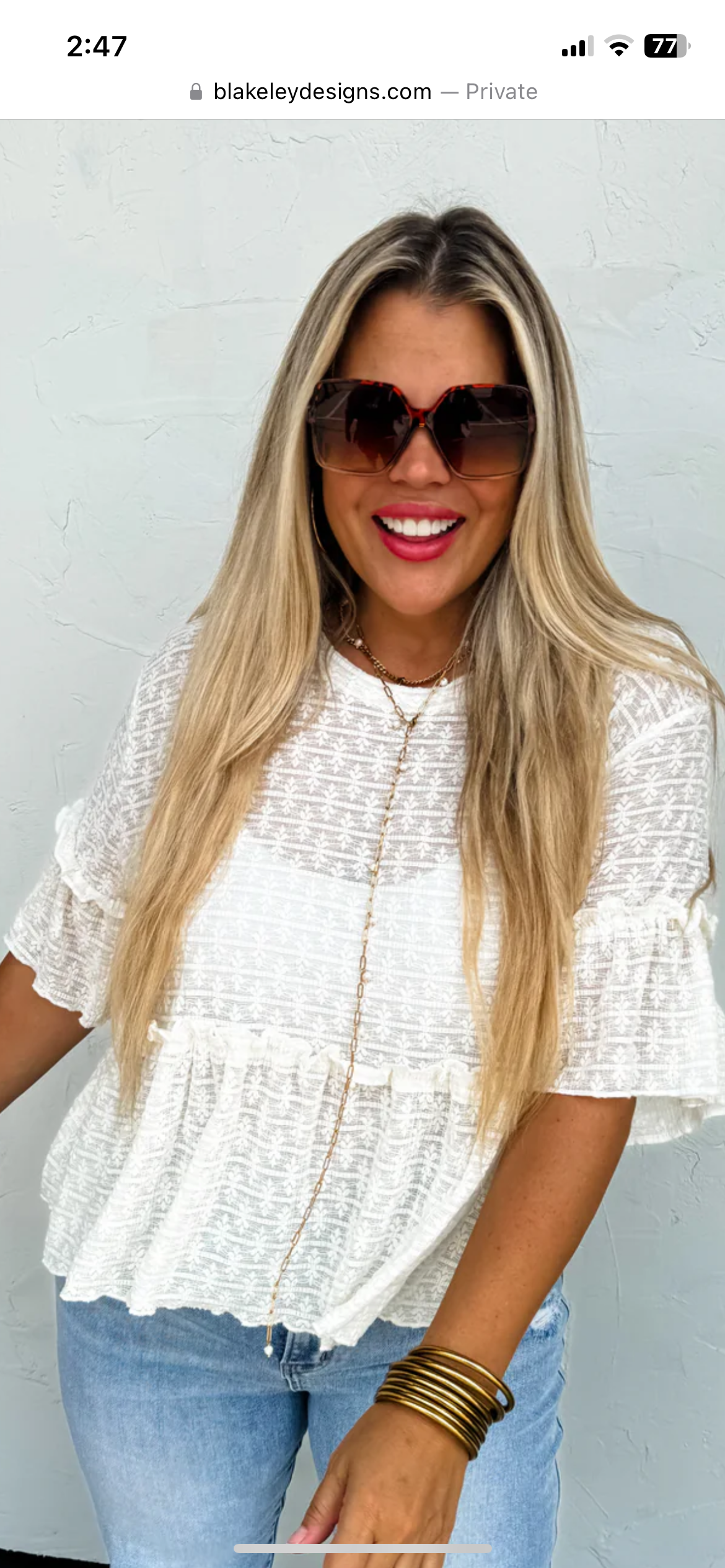 Cream Lace Top