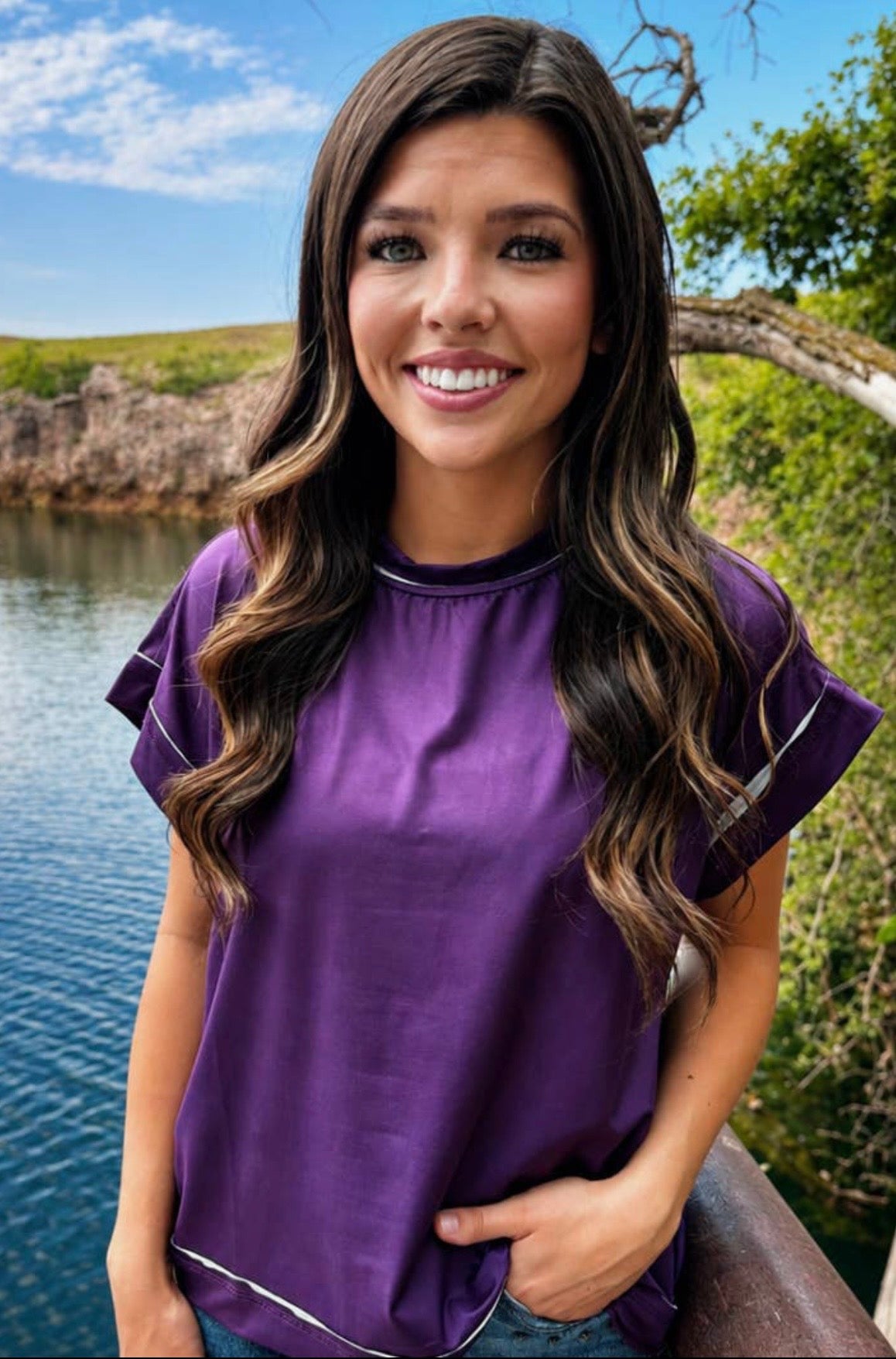 Purple Essential Stretchy Top