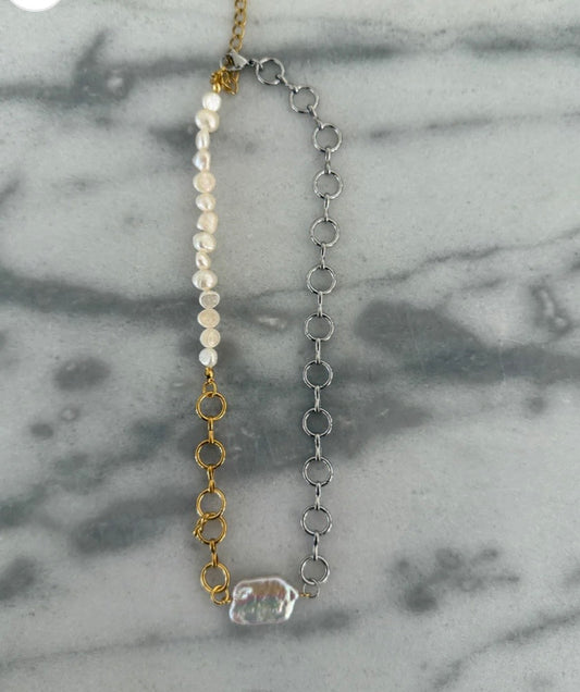 Katherine Gold & Silver Necklace - Style Junkie Boutique