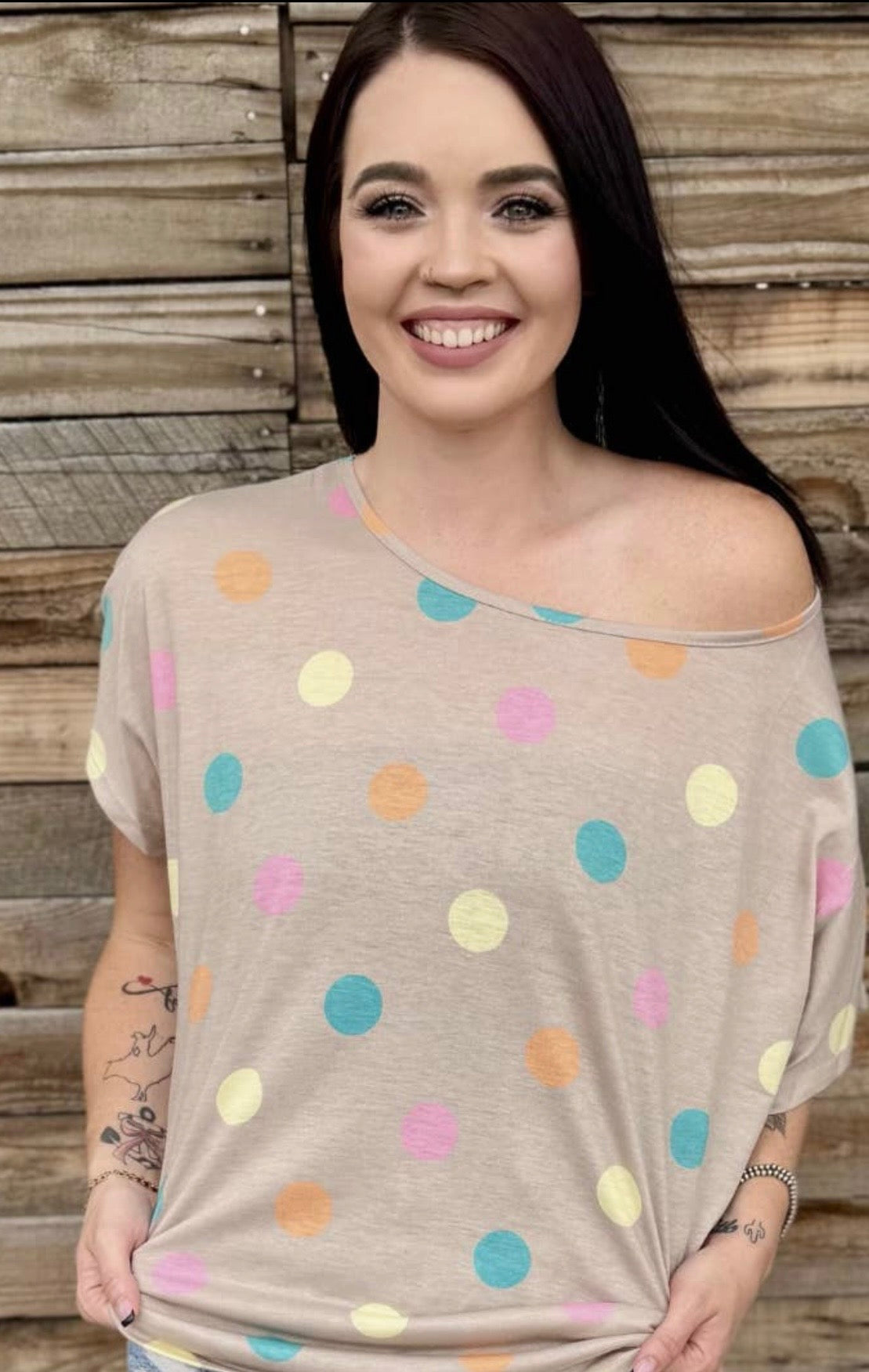 Pastel Polka Dot Flowy Top