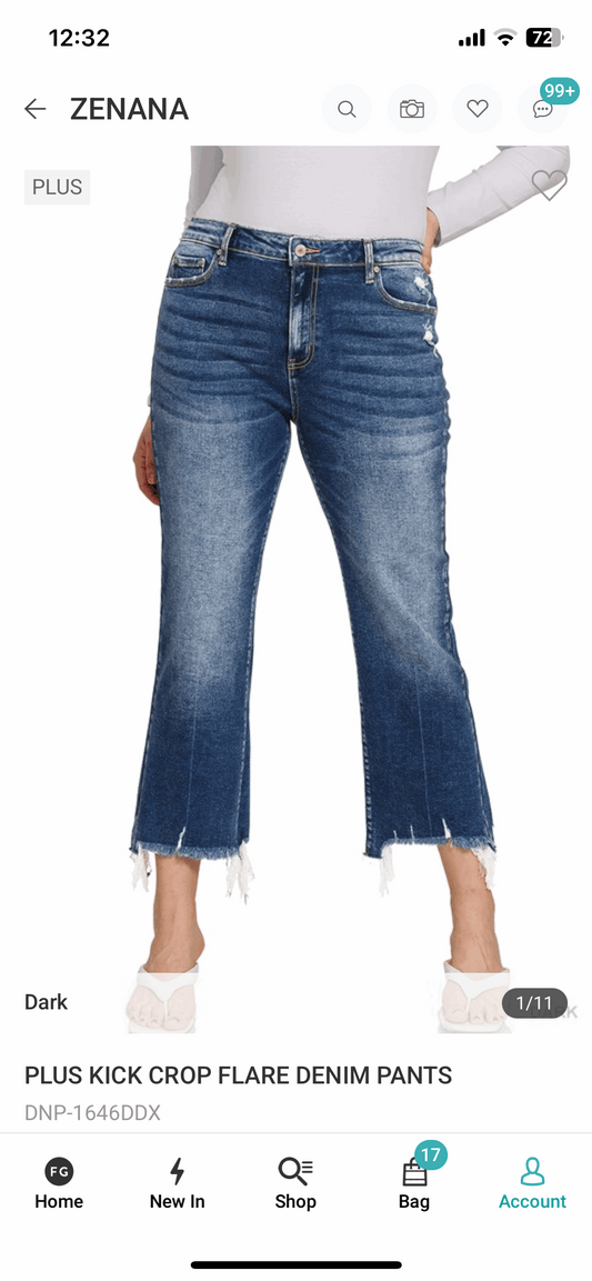 Mid Rise Flare Raw Hem