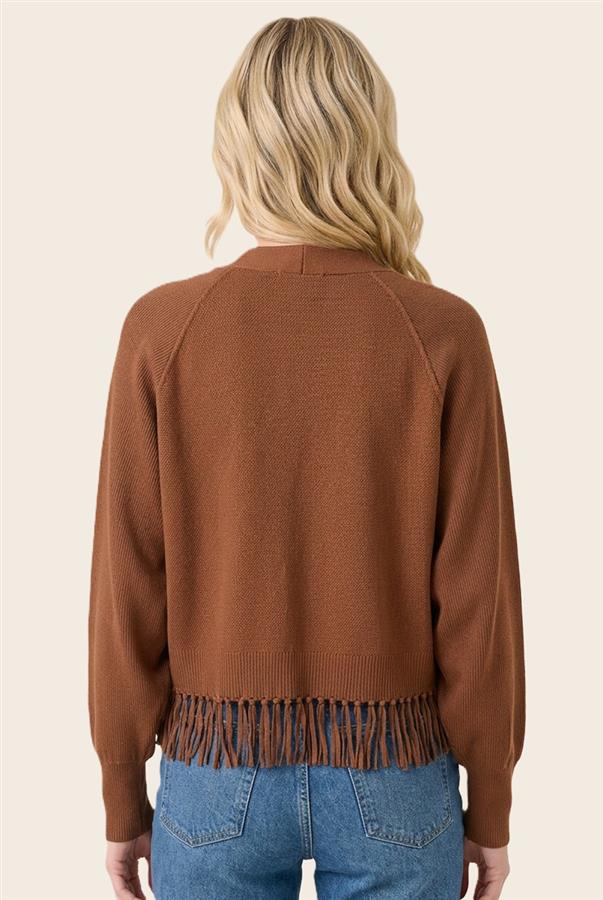 Brown Fringe Cardigan