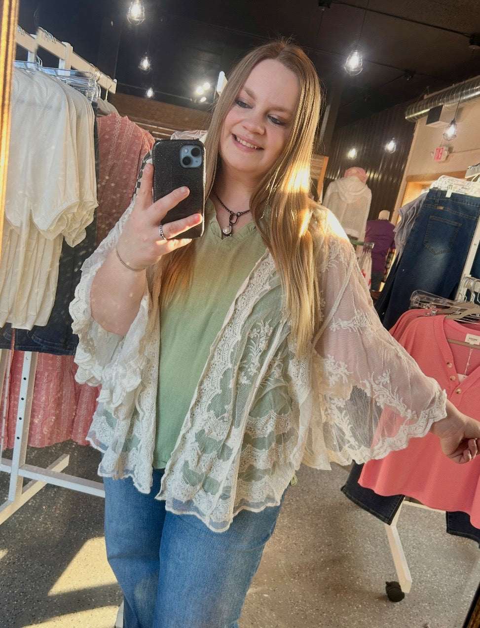 Embroidered Lace Kimono