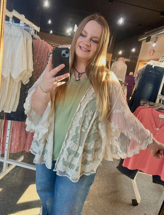 Embroidered Lace Kimono