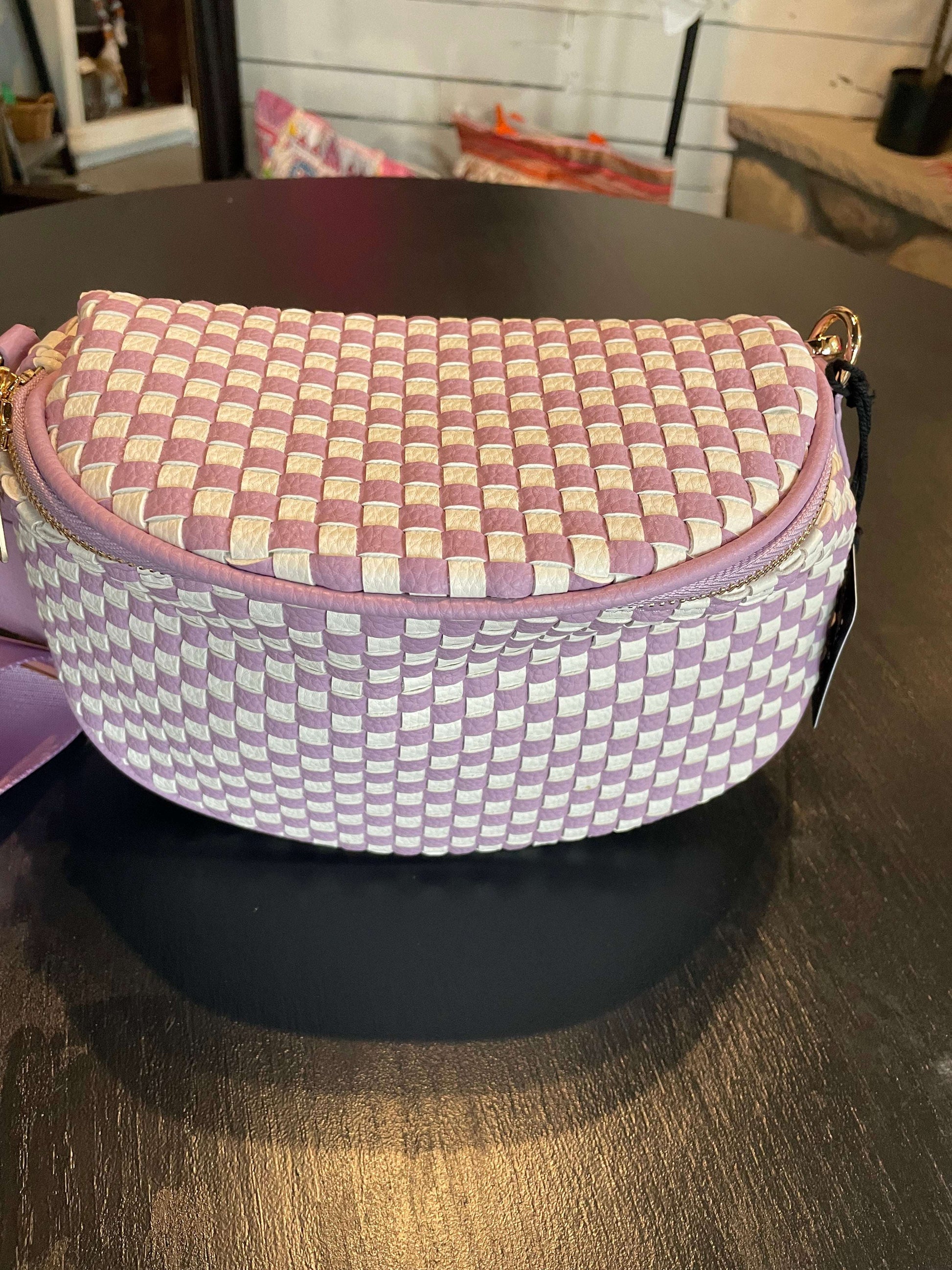 Lilac Checker Purse