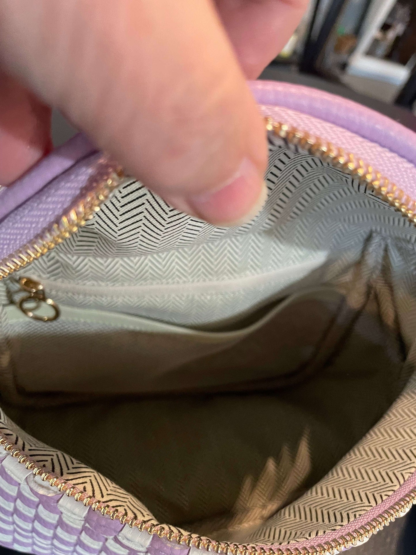 Lilac Checker Purse