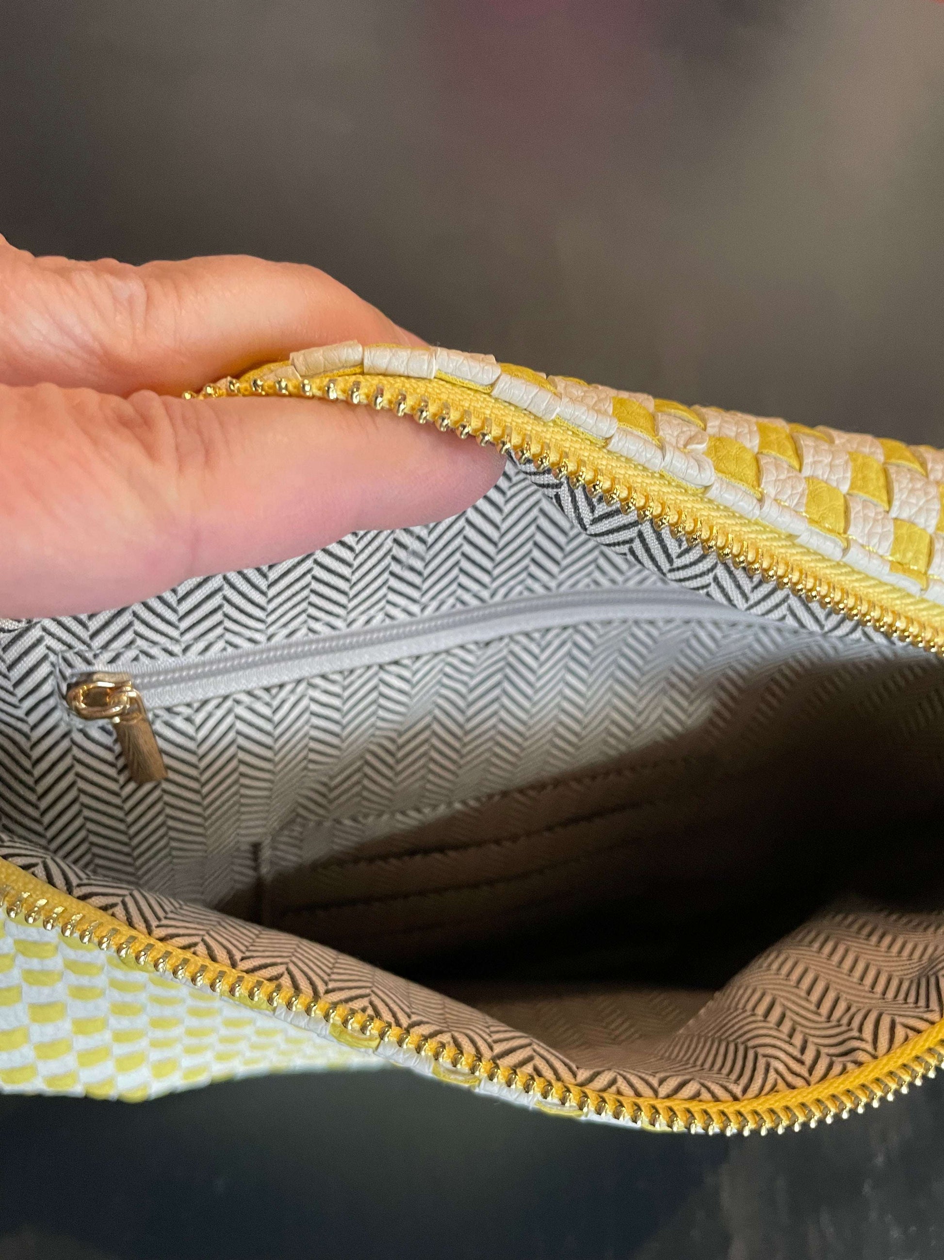 Yellow Checker Crossbody
