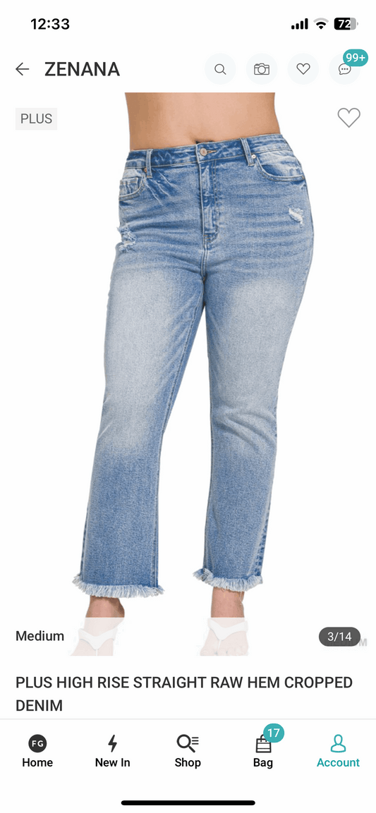 Cropped Raw Hem