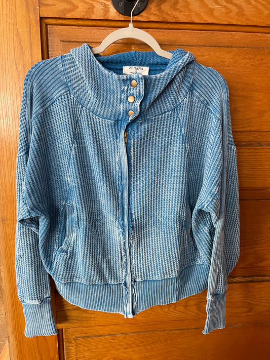 Acid Washed Jacket - Ocean Blue