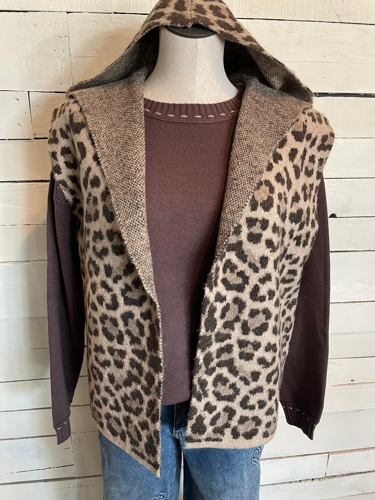 Leopard Cardigan Vest