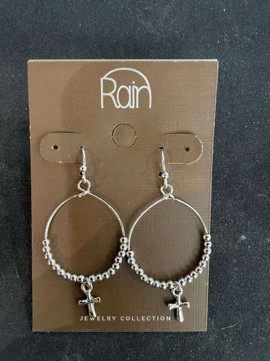 Beaded Circle Cross Charm Earrings - Style Junkie Boutique